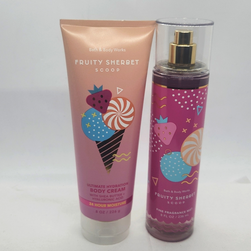 New Bath & Body Works Sale Fruity Sherbet Scoop 2-Piece Set Cream & Mist